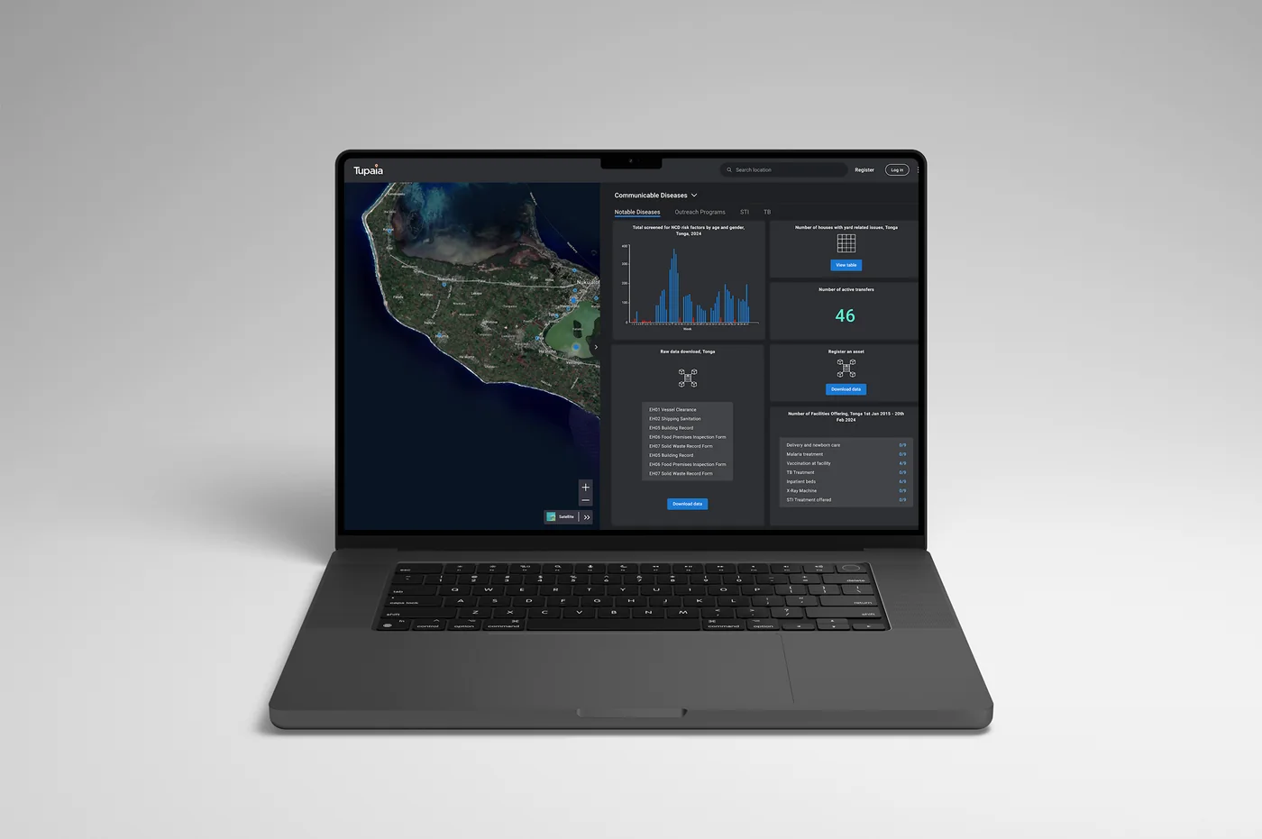 Tupaia on a laptop